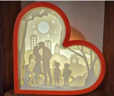 Lampada a cuore famiglia 12x12 x5